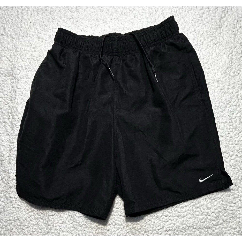 Nike Swim Trunks Size S Black Mesh Lining Swim Shorts NESSA559